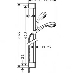 Hansgrohe Set de Douche Crometta 85 Multi / Unica' Crometta 0,65 m + Mitigeur Monocommande de Douche(71600000-Crometta4)