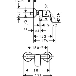 Hansgrohe Set de Douche Crometta 85 Multi / Unica' Crometta 0,65 m + Mitigeur Monocommande de Douche(71600000-Crometta4)