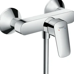 Colonne De Douche Sans Robinetterie|Hansgrohe Set de douche Mitigeur Logis + Douchette à main 1 jet + Flexible + Support mural, Chrome (71600000-PORTER)