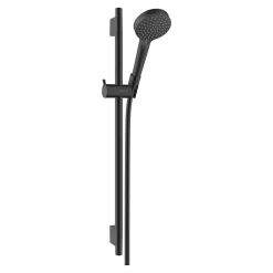 Colonne De Douche Sans Robinetterie|Hansgrohe Set de douche Mitigeur Ecostat Comfort + douchette à main 2 jets + Barre Unica 65 cm, Noir mat (13116670-Vernis)