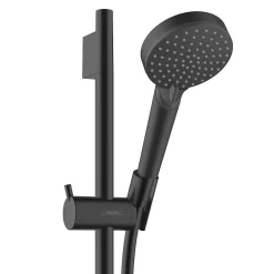 Colonne De Douche Sans Robinetterie|Hansgrohe Set de douche Mitigeur Ecostat Comfort + douchette à main 2 jets + Barre Unica 65 cm, Noir mat (13116670-Vernis)