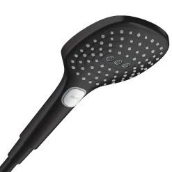 Colonne De Douche Sans Robinetterie|Hansgrohe Set de douche Mitigeur Ecostat Comfort + Barre Unica 65 cm + Douchette 3 jets Raindance 120 Select E, Noir mat