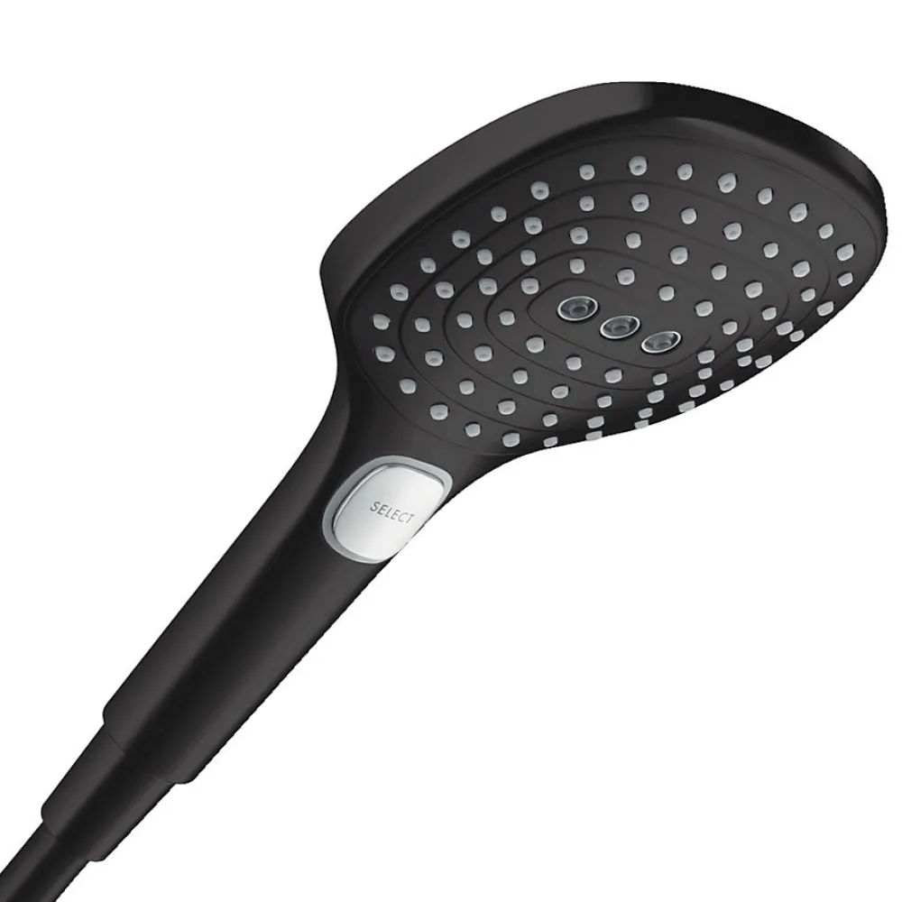 Colonne De Douche Sans Robinetterie|Hansgrohe Set de douche Mitigeur Ecostat Comfort + Barre Unica 65 cm + Douchette 3 jets Raindance 120 Select E, Noir mat