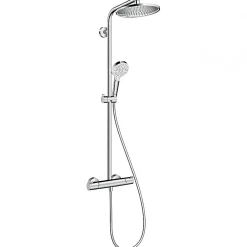 Colonne De Douche Hydromassante|Hansgrohe Showerpipe Crometta S 240 Colonne de douche 1jet avec mitigeur thermostatique EcoSmart (HG-27268000)