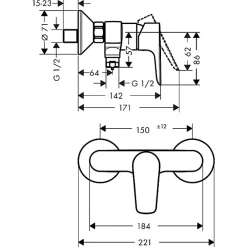 Robinet De Douche|Hansgrohe Talis E Mitigeur douche, Aspect Doré poli (71760990)