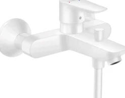 Robinet De Baignoire|Hansgrohe Talis E Mitigeur bain/douche avec Limiteur de température, Blanc mat (71740700)