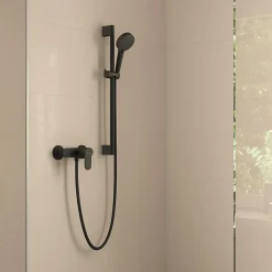 Hansgrohe Vernis Blend Mitigeur de douche avec cartouche en céramique, Noir mat (HG-71640670)