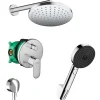 Colonne De Douche Encastrable|Hansgrohe Vernis Blend Pulsify Set de douche tout en 1 avec Douche de tête 205 XXL + Douchette 3 jets Performance