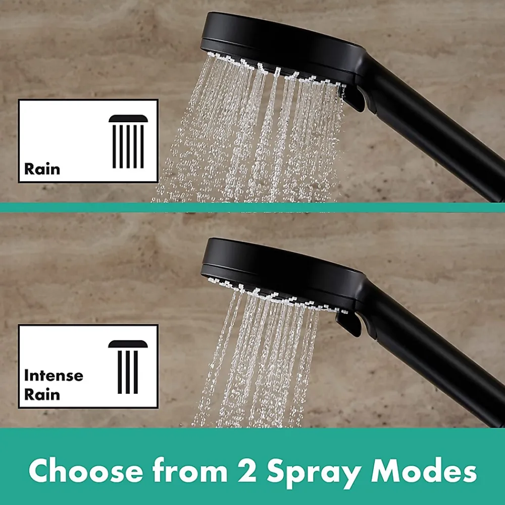 Pommeau De Douche, Flexible Et Barre De Douche|Hansgrohe Vernis Blend Set de douche avec douchette à main 2 jets + Barre Unica 65 cm, Noir mat (26422670)