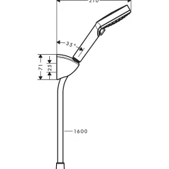 Hansgrohe Vernis Blend Set de douche avec support mural, Douchette 100 Vario 2 jets EcoSmart, Flexible 160cm, Chrome (26278000)