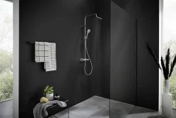 Hansgrohe Vernis Shape Colonne de douche 230 1jet Green 5,7 l/min avec mitigeur thermostatique, Chrome (26319000)
