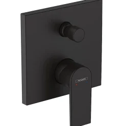 Hansgrohe Vernis Shape Set de finition pour mitigeur bain/douche encastré, Noir mat (71468670)
