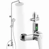 Homelody Colonne de Douche avec Affichage LED Température Mitigeur Mécanique, Douchette 3 Jets, Hauteur Réglable