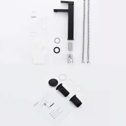 Robinet Lavabo Et Vasque|Homelody Robinet Lavabo Haut Noir + Vidage Pop-Up Automatique, Ensemble Robinetterie Moderne