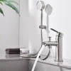 Homelody Robinet Salle de Bain Mitigeur de Douche avec Pommeau et Flexible Kit de Robinet Monotrou à Double Usage