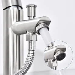 Homelody Robinet Salle de Bain Mitigeur de Douche avec Pommeau et Flexible Kit de Robinet Monotrou à Double Usage
