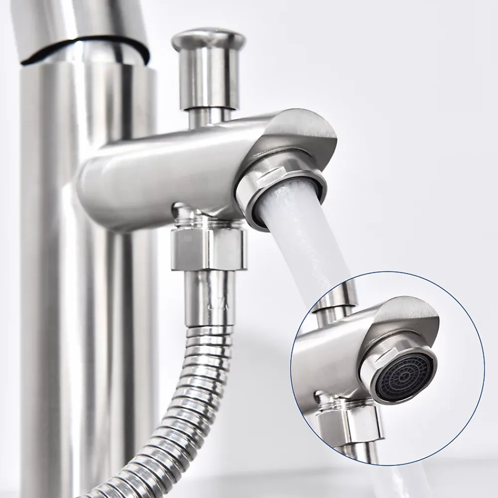 Homelody Robinet Salle de Bain Mitigeur de Douche avec Pommeau et Flexible Kit de Robinet Monotrou à Double Usage