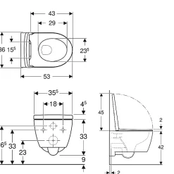 Geberit iCon WC suspendu Rimfree avec fixations invisibles, caréné, avec abattant softclose (501.664.00.1)
