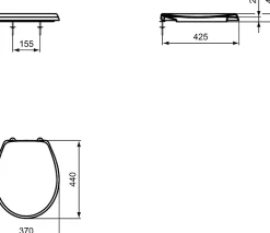 Ideal Standard ASTOR - Abattant et couvercle 370x525 mm (W302601)