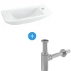 Lavabo|Ideal Standard Ensemble EUROVIT Lave-mains 125 x 500 x 235 mm, blanc + Siphon Alca en Métal Chromé (R421901-SET)