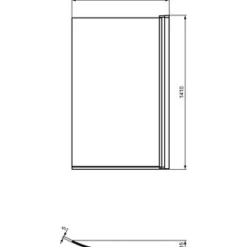 Ideal Standard Pare bain asymétrique courbé Connect Air profilé chromé