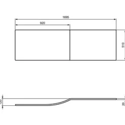 Tablier Et Habillage De Baignoire|Ideal Standard Tablier baignoire frontal 1700 mm asymétrique Connect Air blanc