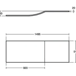 Tablier Et Habillage De Baignoire|Ideal Standard Tablier frontal 150 cm asymétrique Connect Air blanc