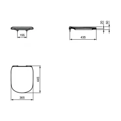 Ideal Standard Tesi Abattant ultra-fin frein de chute (T352701)