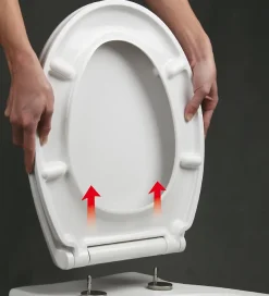 Abattant Wc|Idevit Abattant WC Ultra mince, à fermeture douce Softclose adaptable sur la plupart des cuvettes, blanc (EASYSLIM44)