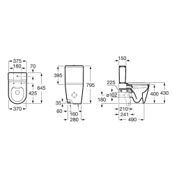 Roca Inspira ROUND - Cuvette au sol Rimless à évacuation dual A342526000 (sans réservoir et siège)