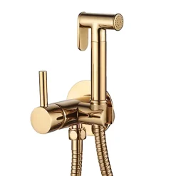 Invena Robinet Bidet Douchette Or Mural Monocommande
