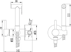 Invena Robinet Bidet Douchette Or Mural Monocommande