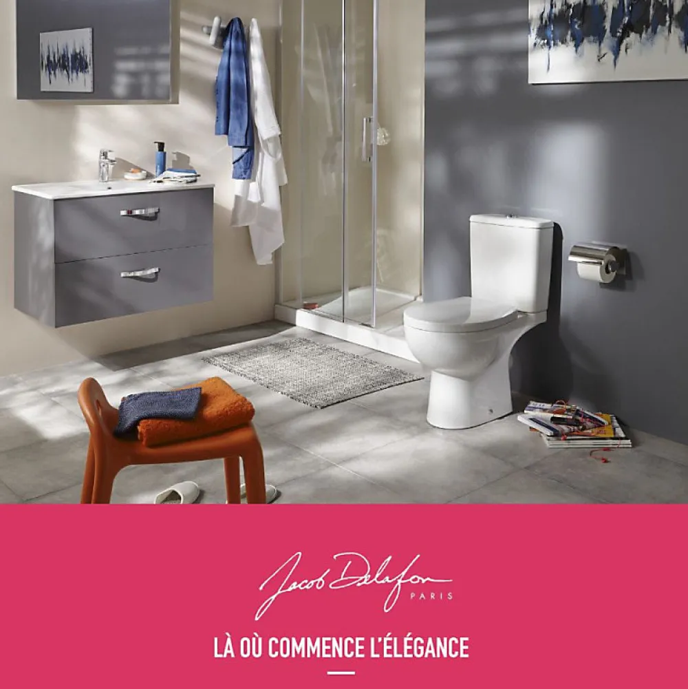 Wc À Poser|Jacob Delafon Lot de 2 WC à poser sans bride Patio + abattant