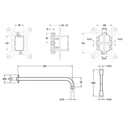 Jacob Delafon Robinet de douche avec mitigeur encastrable mécanique Modulo rond