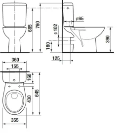 Wc À Poser|Jika (Groupe Roca) Neo Pack WC à poser complet avec vidage arrière + abattant inclus (H8613930007871)
