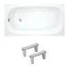 Jika (Groupe Roca) Riga 130x70 cm baignoire gain de place 150 L en acier émaillé avec pieds, gauche et droite, blanc (3403-SET)