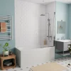 Baignoire Droite|Jika (Groupe Roca) 160x70 cm Ensemble baignoire Riga universelle + Pare baignoire pivotant chrome + pieds (3406-SETP)