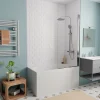 Baignoire Droite|Jika (Groupe Roca) 120x70 cm Ensemble baignoire Riga universelle + Pare baignoire pivotant chrome + pieds (3402-SETP)