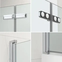 Jika (Groupe Roca) 160x70 cm Ensemble baignoire Riga universelle + Pare baignoire pliable, 2 volets chrome + pieds (3406-SETP)