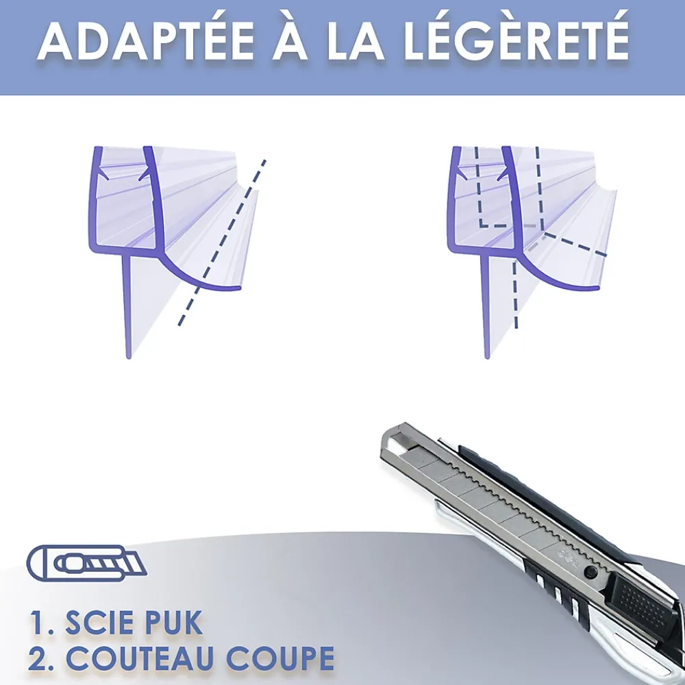 Sirhona Joint de porte de douche 900mm pour paroi en verre de 8mm