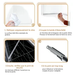 Paroi De Douche|Sirhona Joint de porte de douche 1000mm pour paroi en verre de 6mm ou 7mm