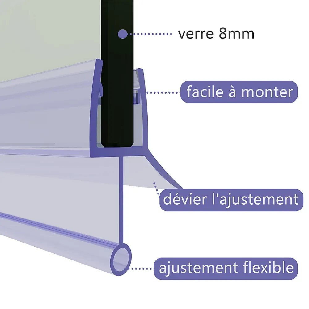 Paroi De Douche|Sirhona Joint de porte de douche 1000mm pour paroi en verre de 6mm ou 7mm