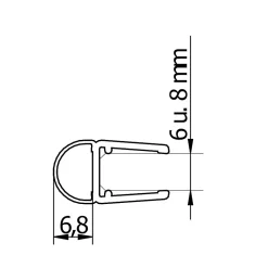 Porte De Douche|Paroi De Douche|Schulte Joint d'étanchéité bas ou vertical pour portes et parois de douche, 200 cm