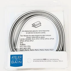 Pare-Baignoire|Atelier du bain Joint d'étanchéité pour pare-baignoire et cabine de douche cadrée gris 135 cm
