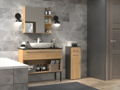 Autres JOKKE - Meuble salle de bain 1 porte + 1 tiroir - 30x30x85cm - Colonne basse rangement SDB