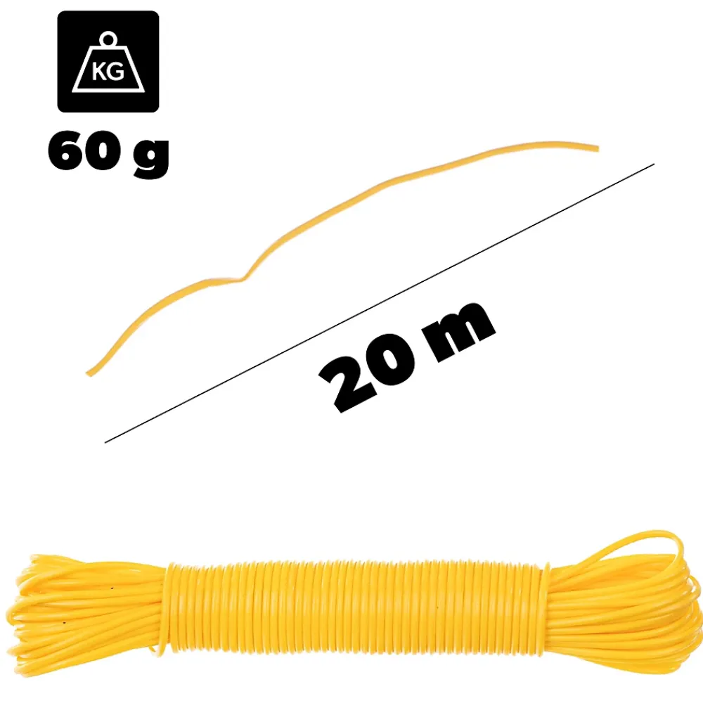 Kadax Corde à Linge Corde à Linge 20 mètres Forte avec Insert Corde de Balcon