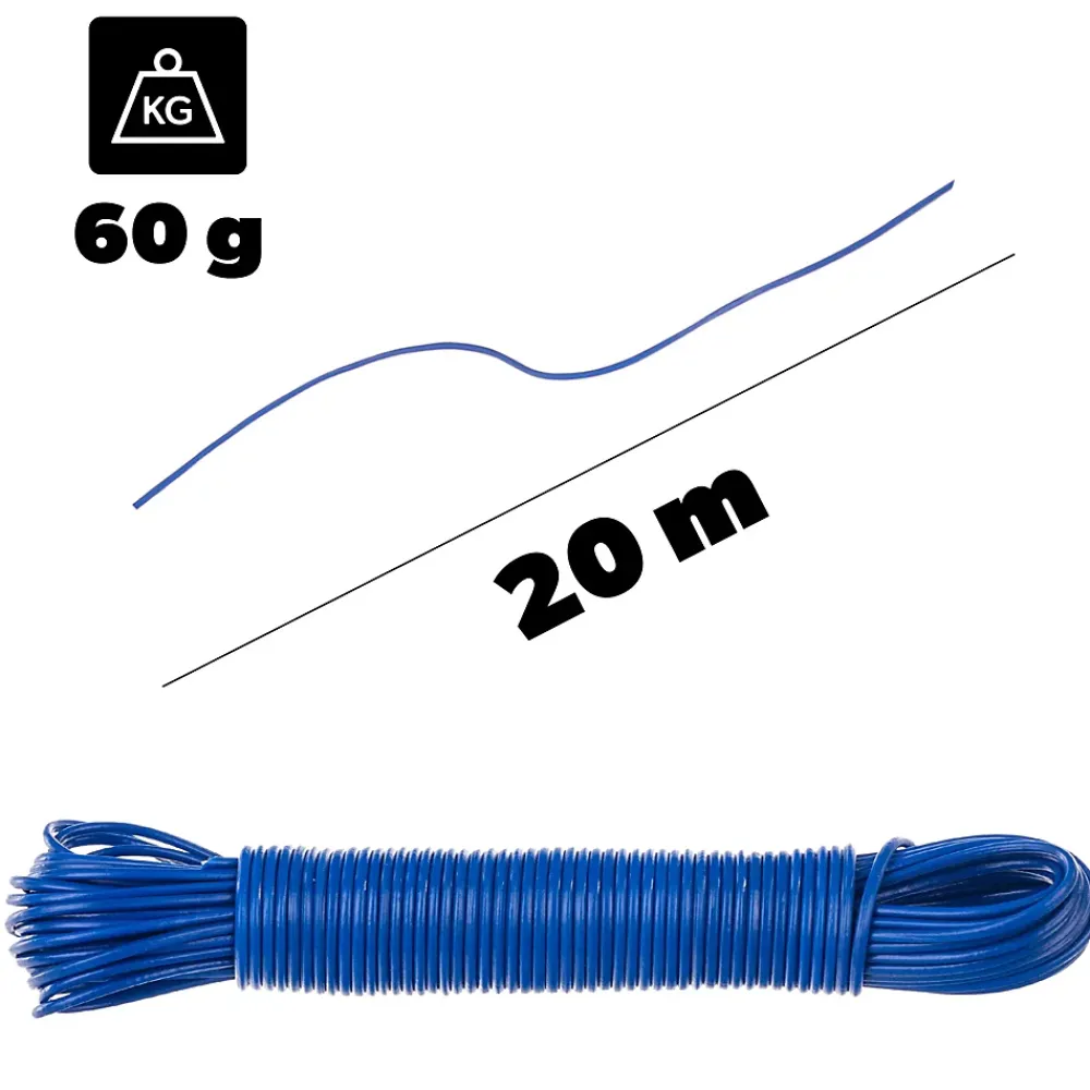 Kadax Corde à Linge Corde à Linge 20 mètres Forte avec Insert Corde de Balcon