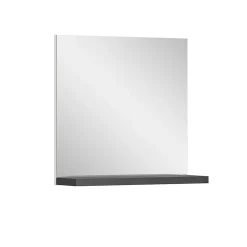 Miroir Simple|Chb Collection Kai - Miroir mural (L/H/P : 60x59x18 cm) imitation blanc et décor contrasté gris industriel