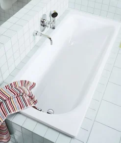 Baignoire Droite|Kaldewei Eurowa 170 x 70 cm Baignoire droite 178 L en acier émaillé, sans pieds, blanc alpin (119800010001)