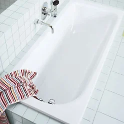 Baignoire Droite|Kaldewei Eurowa Baignoire rectangulaire avec pieds 160x70 cm acier émaillé, Blanc alpin (119700010001-SET)
